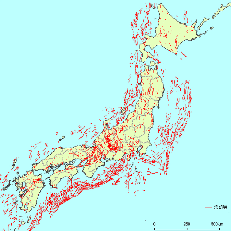 傷だらけの地球の地殻(日本)