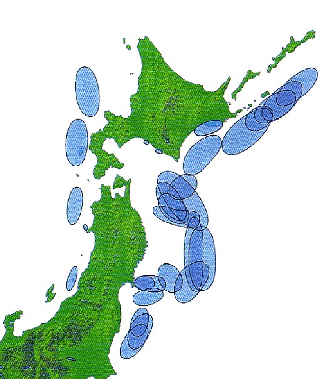 北日本の震源データ